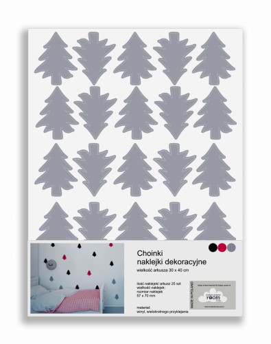 Naklejki ścienne choinki szare