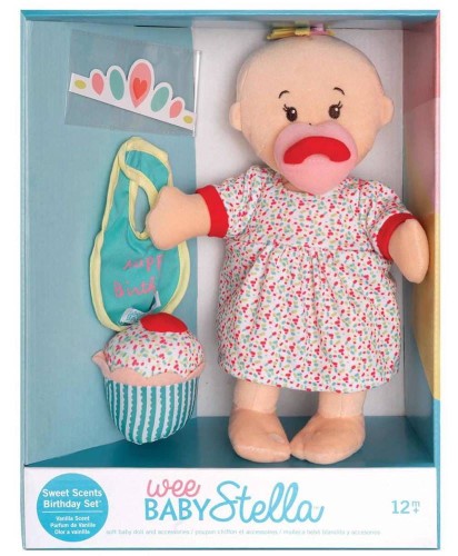 Manhattan Toy Pluszowa lalka pachnąca Wee Baby Stella zestaw urodzinowy 