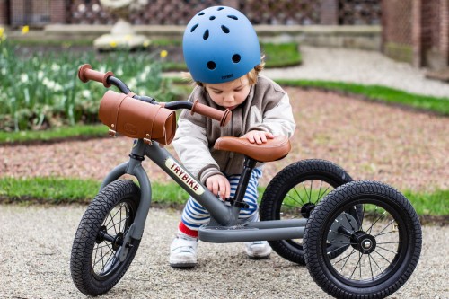 Trybike Pierwszy rowerek trójkołowy dziecięcy biegowy 2w1 szary matowy 