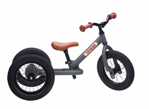 Trybike Pierwszy rowerek trójkołowy dziecięcy biegowy 2w1 szary matowy 