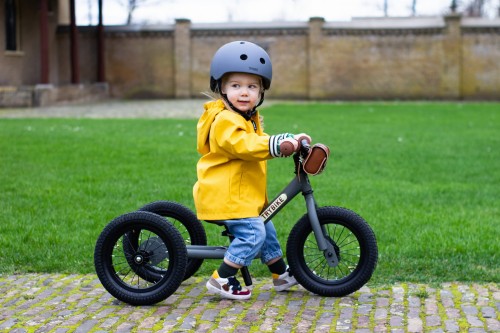 Trybike Pierwszy rowerek trójkołowy dziecięcy biegowy 2w1 szary matowy 