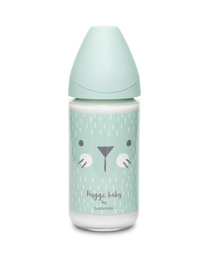 Suavinex Butelka szklana HYGGE 240ml kotek miętowy 0+