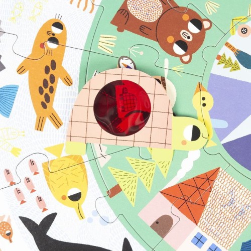Goula Puzzle Okrągłe XXL Odkryj Zwierzęta 2+