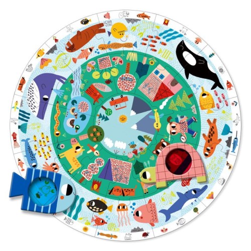 Goula Puzzle Okrągłe XXL Odkryj Zwierzęta 2+