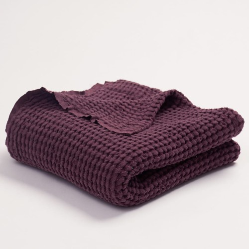 Bimbla Kocyk Lniany Bohem Bordowy 0+