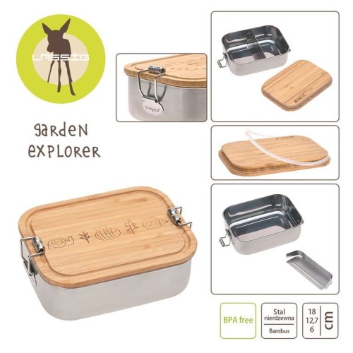 Lassig Lunchbox Stal Nierdzewna Bambus Garden Explorer