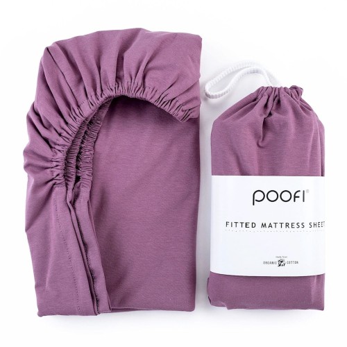 Poofi Prześcieradło Organic&Color Fiołkowe 60×120 cm