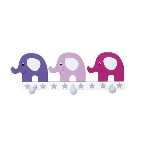 Jabadabado Wieszak potrójny Słonie Różowe 25cm
