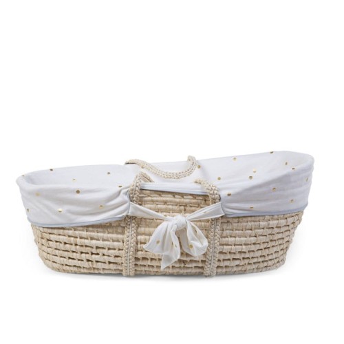 Childhome Pokrowiec do kosza Mojżesza Jersey Gold Dots