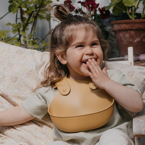 Bibs Śliniak Silikonowy Premium Mustard z kieszonką