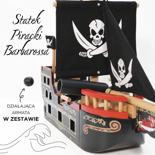 Le Toy Van Drewniany statek piracki Barbarossa FSC 3+