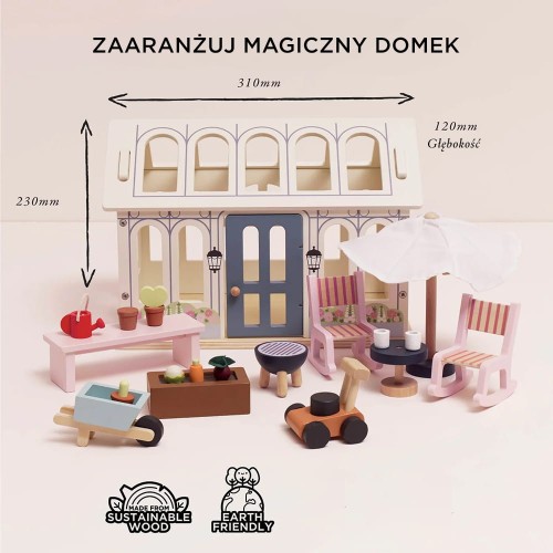 Drewniana oranżeria – zestaw do domku dla lalek | Le Toy Van