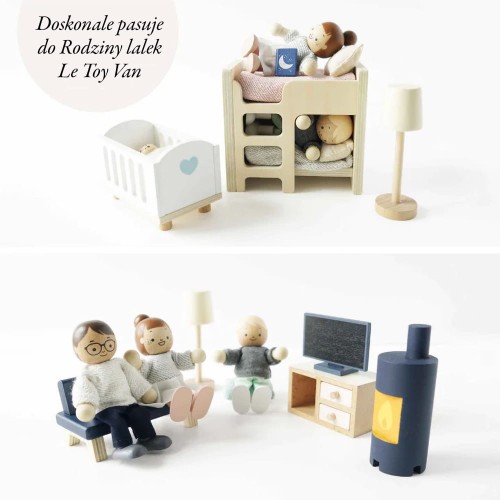 Le Toy Van Drewniane mebelki do domku 35el 3+