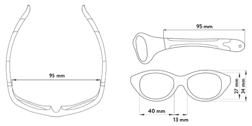 Okulary przeciwsłoneczne Explorer 0-2 lata - Black and Red