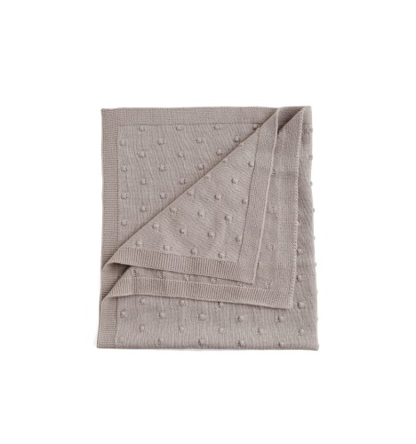 ooh noo Wełniany kocyk niemowlęcy Popcorn piaskowy