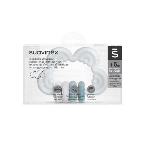 Suavinex Gryzak Silikonowy Chmurka Niebieski 6m+