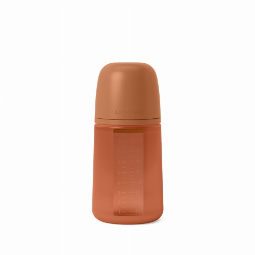 Suavinex, Butelka silikonowa 240ml SX Pro średni przepływ Ceglasty
