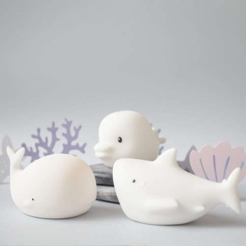 Rabbit&Friends, Zestaw 3 silikonowych lampek białych Morskie