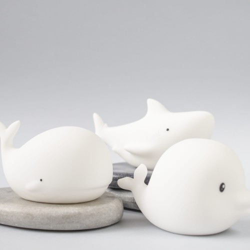 Rabbit&Friends, Zestaw 3 silikonowych lampek białych Morskie