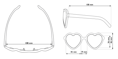 Okulary przeciwsłoneczne dla dziewczynki Heart 4-7 lat  Mint