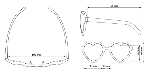 Real Kids Shades, Okulary przeciwsłoneczne Heart 2-4 - Liliowe 