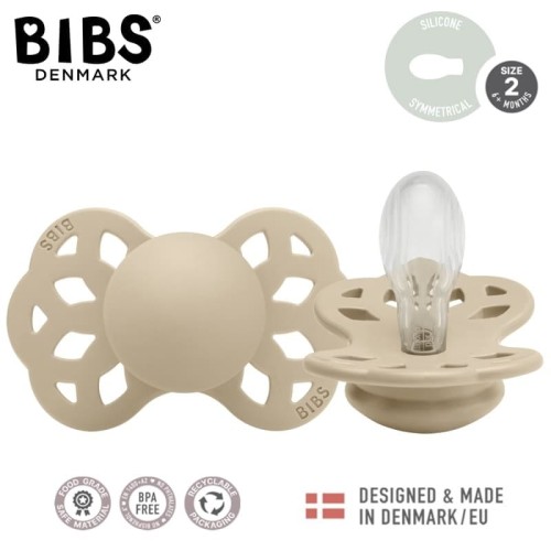 Bibs, Smoczek anatomiczny  Silikonowy M Vanilla