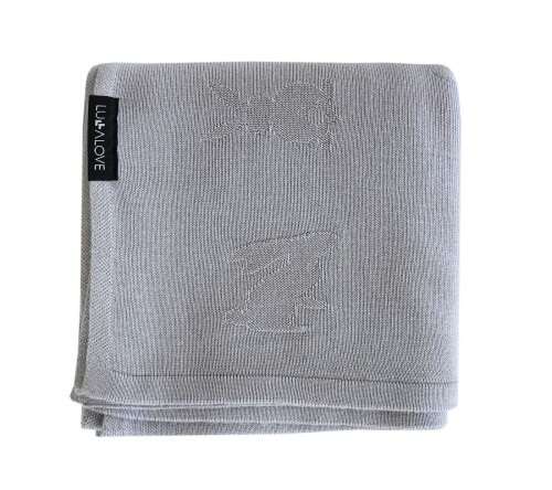 Lullalove, Lekki kocyk bambusowy dla dzieci, króliczki szary