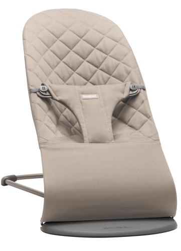 BabyBjorn Leżaczek Bliss Woven Piaskowoszary + Zabawka
