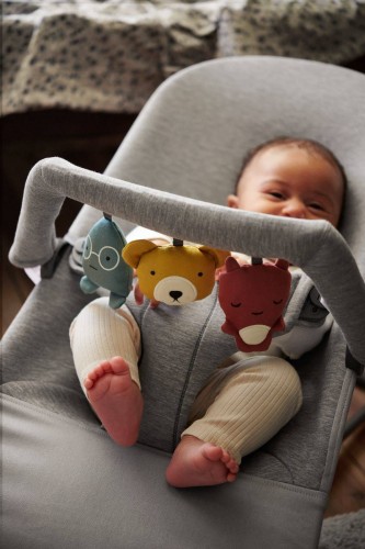 BabyBjorn Leżaczek Bliss 3D Jersey Jasny Szary + Zabawka 