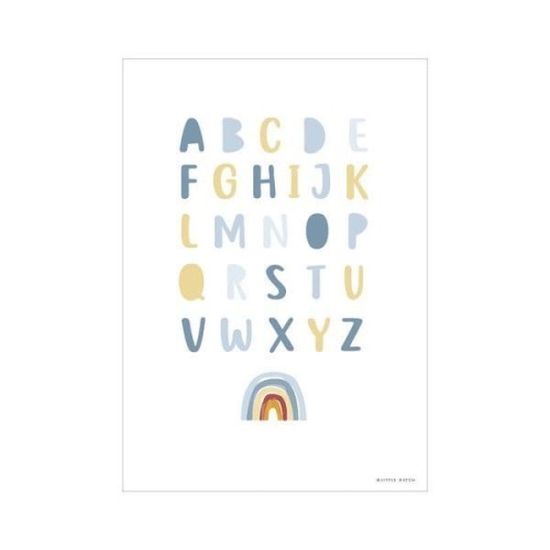 Little Dutch Plakat A3 Tęcza Alfabet Błękit