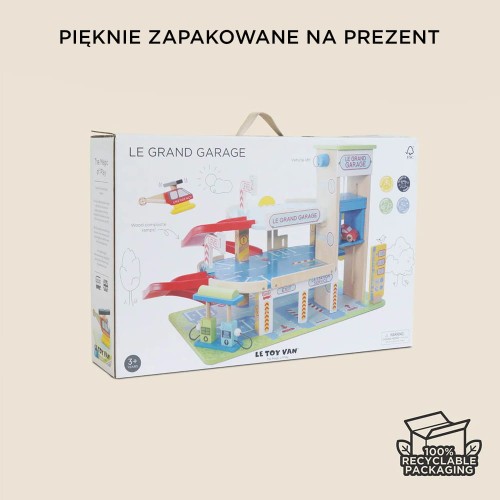 Le Toy Van Wielopoziomowy Garaż Drewniany Le Grand Garage 3+