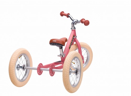 Trybike Pierwszy rowerek trójkołowy dziecięcy biegowy 2w1 różowy matowy 