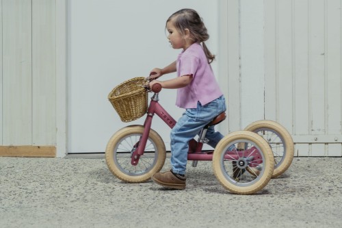 Trybike Pierwszy rowerek trójkołowy dziecięcy biegowy 2w1 różowy matowy 