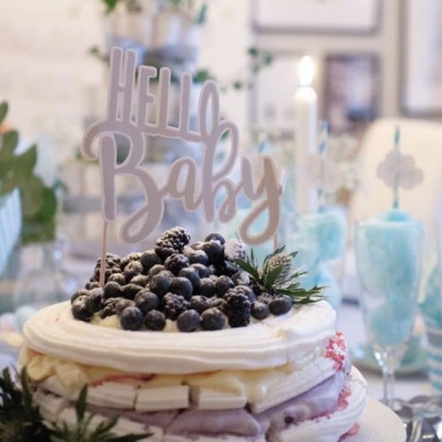 JaBaDaBaDo Pikiery i dekoracja "Hello Baby" na Baby Shower 