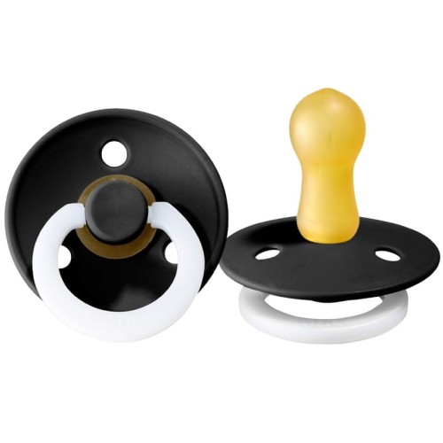 Smoczek BIBS Kauczukowy S Czarny Świecący w Ciemności 0+