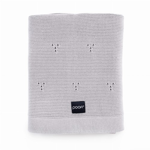 Poofi Kocyk bawełniany Paris jasny szary 80x100cm