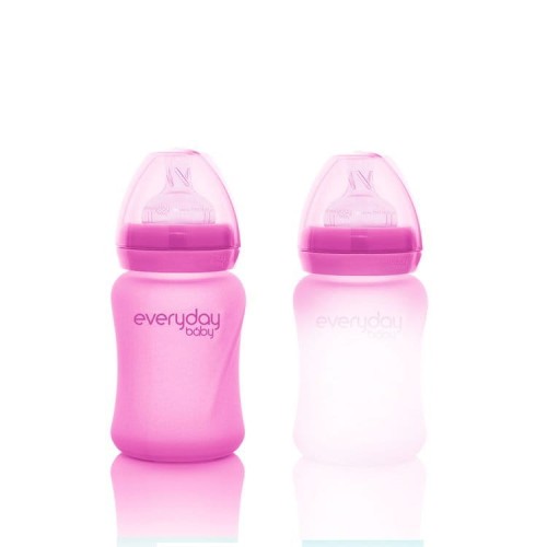Everyday Baby Szklana Butelka Reagująca na Temperaturę 150 ml S - Wiśniowa