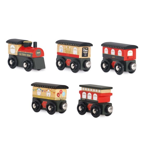 Le Toy Van Pociąg Royal Express Drewniany z Wagonami 3+