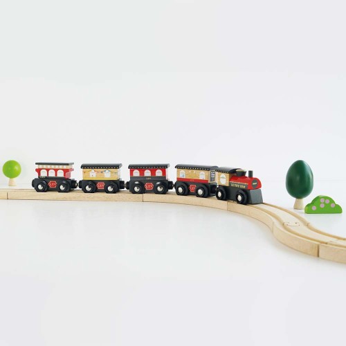 Le Toy Van Pociąg Royal Express Drewniany z Wagonami 3+