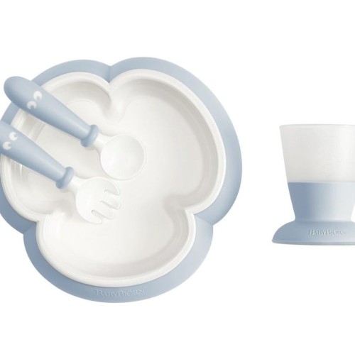 BabyBjörn Zestaw do karmienia Powder Blue 