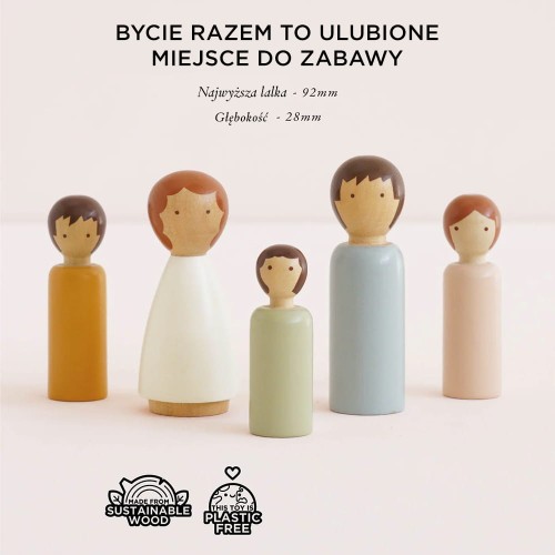 Le Toy Van Rodzina lalek drewnianych do domku 3+ | Lalki
