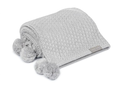 My Memi Kocyk bambusowy z kapturem 90x90 Jasnoszary