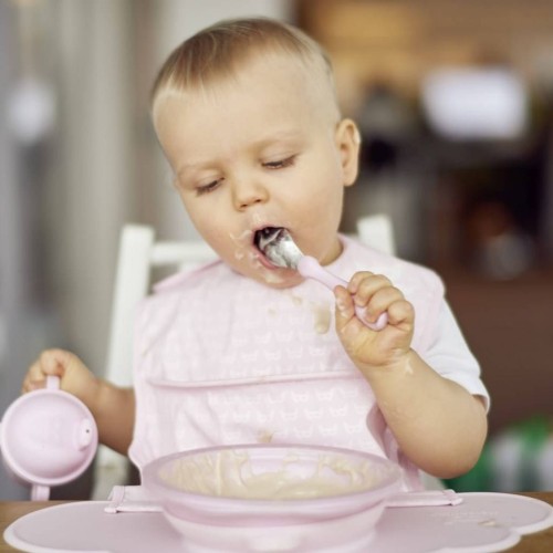 Herobility Mata do jedzenia silikonowa Różowa