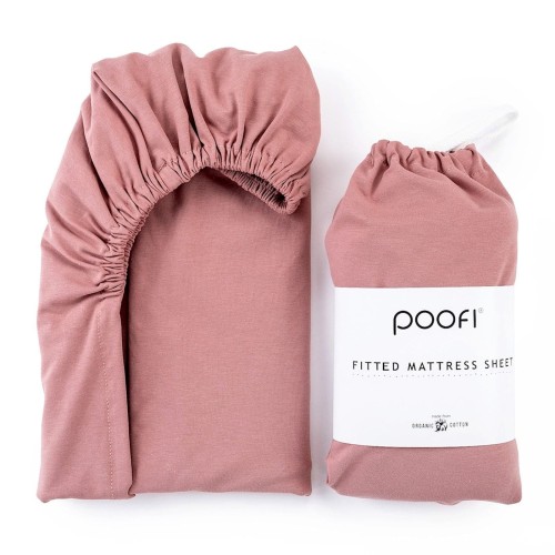 Poofi Prześcieradło Organic&Color Herbaciana Róża 70×140 cm