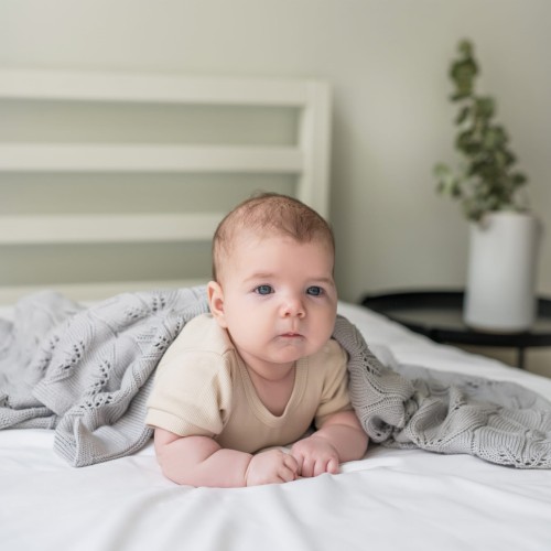 Poofi Kocyk Bambusowy Milano Jasny Szary 80x100cm