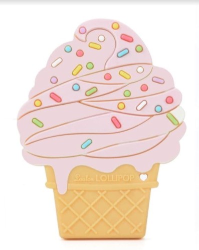 LouLou Lollipop Gryzak Silikonowy Ice Cream Truskawka 0+