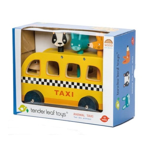 Tender Leaf Toys Taksówka Zwierzątka Drewniana 1+