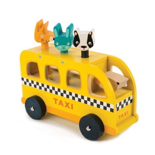 Tender Leaf Toys Taksówka Zwierzątka Drewniana 1+