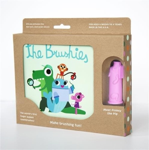 The Brushies Świnka PINKEY Szczoteczka Na Palec Silikon z książeczką