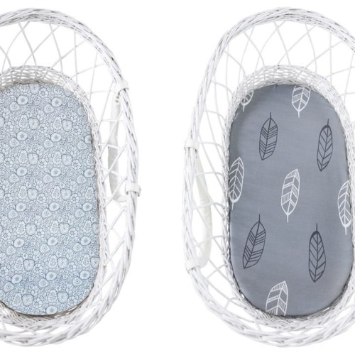 Sleepee Prześcieradło do gondoli We Care 2-pak 0+ Grey/Piórka